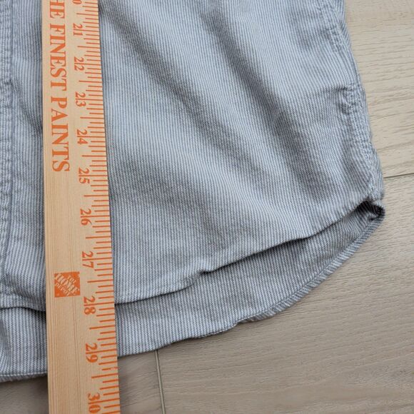 Faherty Stretch Oxford Shirt Mens M Blue White Striped Long Sleeve MWC0070 - Picture 8 of 11